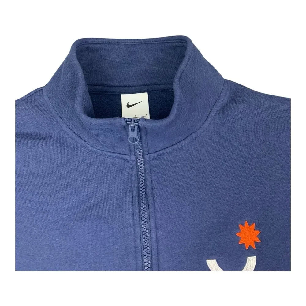 Nike Womens 1/2 Zip Pullover Sweatshirt Navy Blue Long Sleeves Size Large